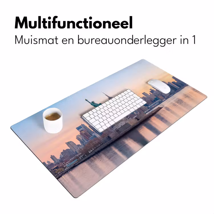 Vrijheidsbeeld - New York - Zonsopgang - Stad - Architectuur Muismat XXL klein -sfeer4