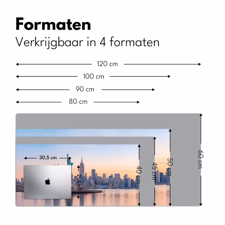 Vrijheidsbeeld - New York - Zonsopgang - Stad - Architectuur Muismat XXL klein -sfeer5