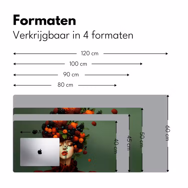 Vrouw - Aardbeien - Frambozen - Bramen - Bessen Muismat XXL klein -sfeer5