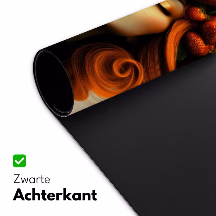 Vrouw - Aardbeien - Kroon Muismat XXL klein -sfeer2