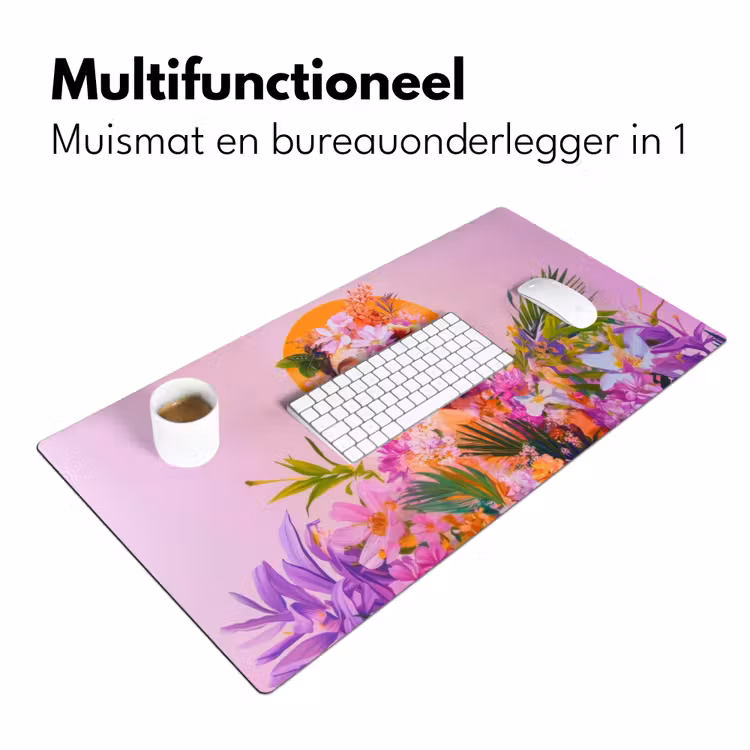 Vrouw - Abstract - Cirkel - Bloemen Muismat XXL klein -sfeer4
