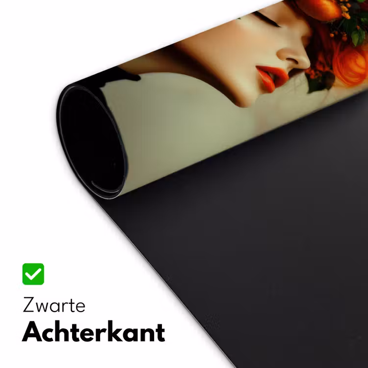 Vrouw - Appels - Rood - Bladeren Muismat XXL klein -sfeer2