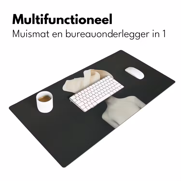Vrouw - Beige - hoed Muismat XXL klein -sfeer4