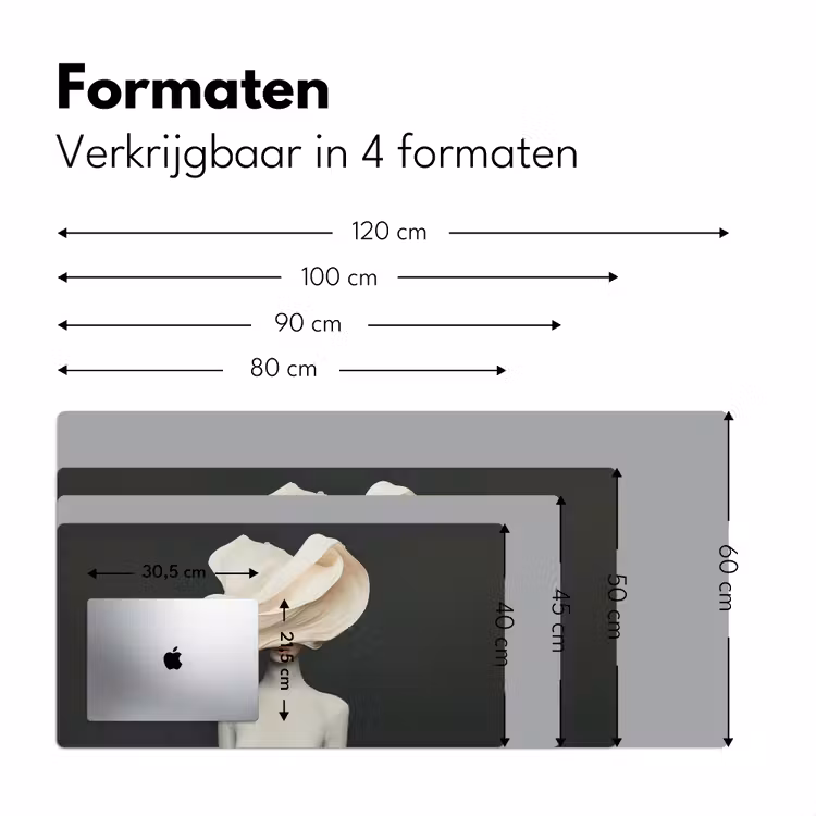 Vrouw - Beige - hoed Muismat XXL klein -sfeer5