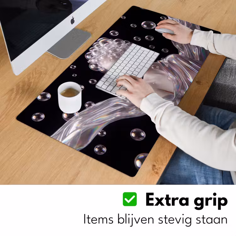 Vrouw - Bellen - Abstract - Kleurrijk Muismat XXL klein -sfeer3