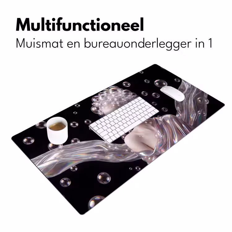 Vrouw - Bellen - Abstract - Kleurrijk Muismat XXL klein -sfeer4