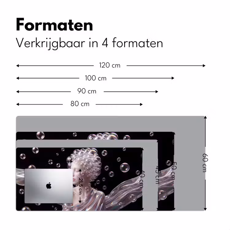 Vrouw - Bellen - Abstract - Kleurrijk Muismat XXL klein -sfeer5