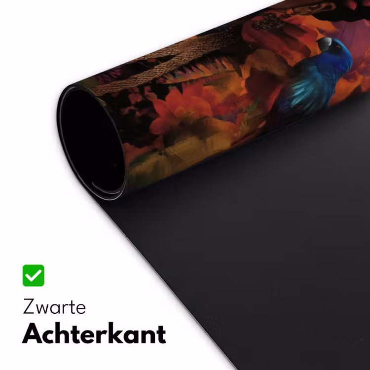 Vrouw - Bloemen - Papegaai - Schilderachtig Muismat XXL klein -sfeer2