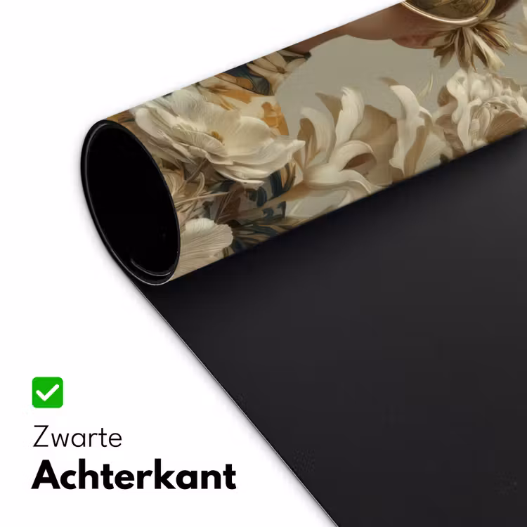 Vrouw - Bloemen - Zonnebril - Wit Muismat XXL klein -sfeer2