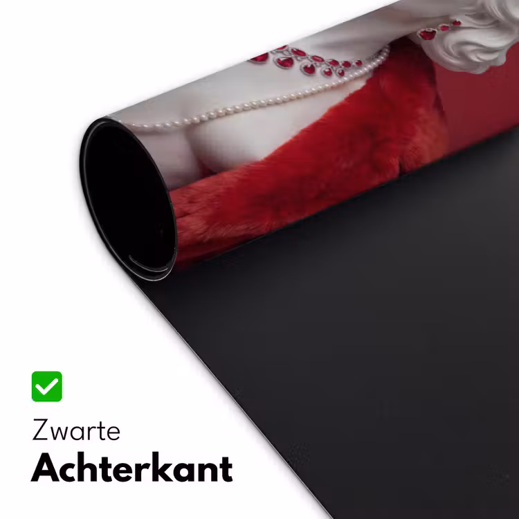 Vrouw - Bontjas - Mode - Klassiek - Rood Muismat XXL klein -sfeer2