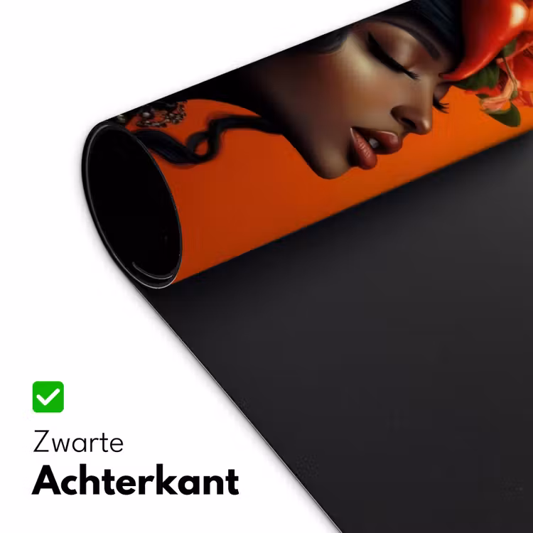 Vrouw - Chilipepers - Pepers - Bloemen Muismat XXL klein -sfeer2
