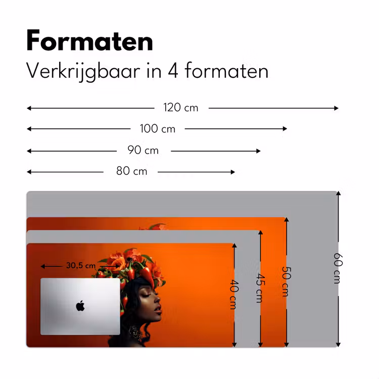 Vrouw - Chilipepers - Pepers - Bloemen Muismat XXL klein -sfeer5