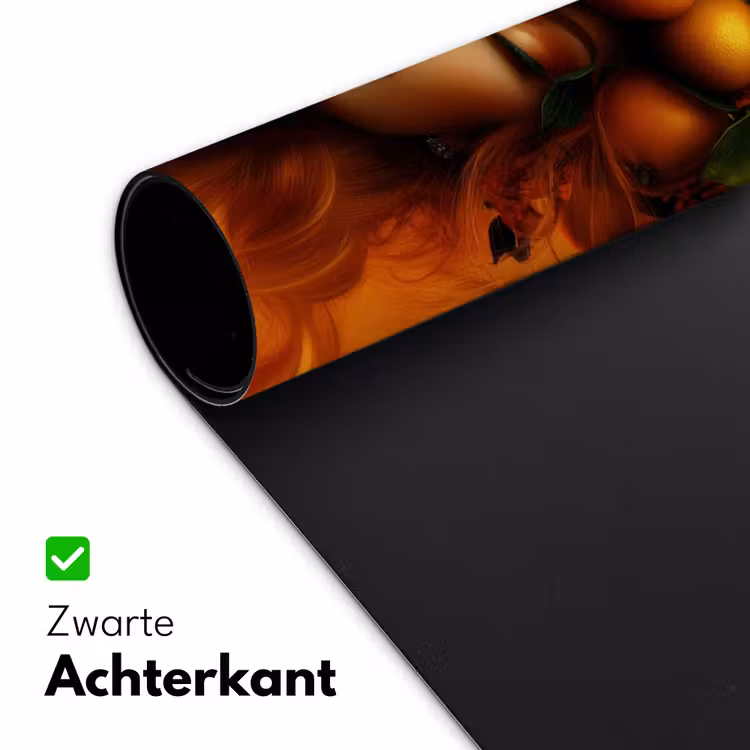 Vrouw - Citroenen - Bloesem - Geel Muismat XXL klein -sfeer2