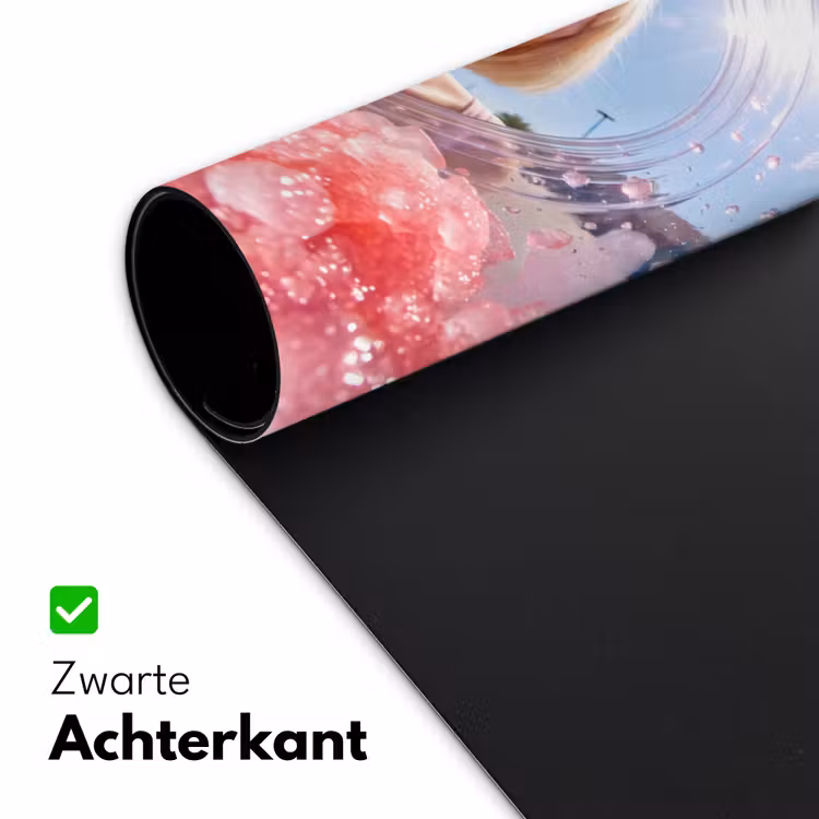 Vrouw - Drank - Zomer - Roze - Blauw Muismat XXL klein -sfeer2