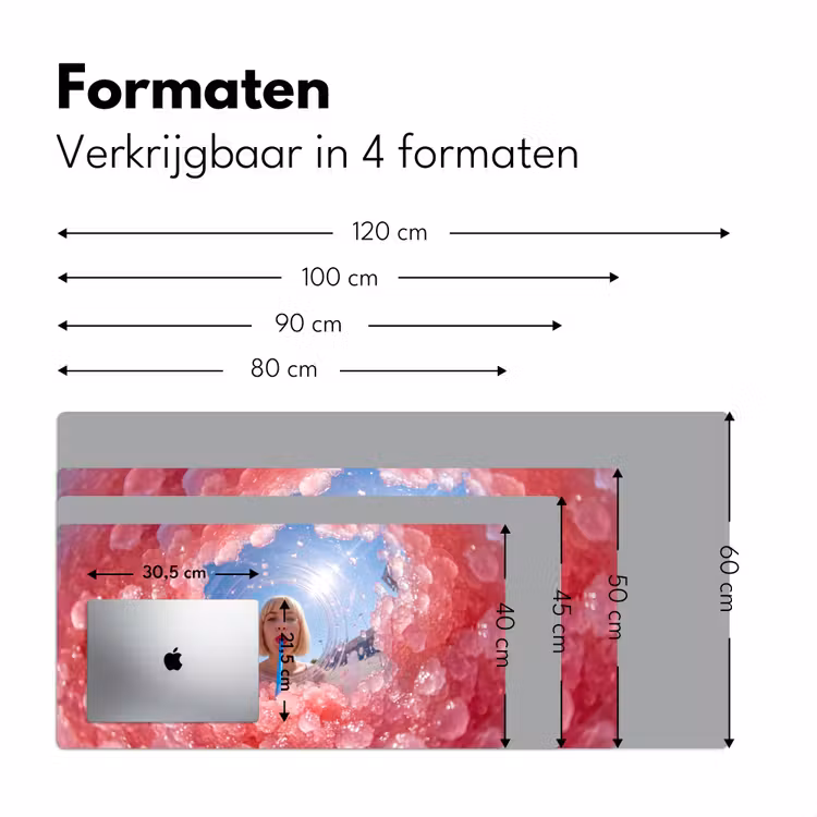 Vrouw - Drank - Zomer - Roze - Blauw Muismat XXL klein -sfeer5