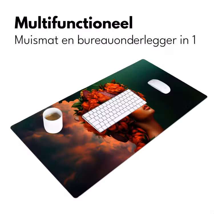 Vrouw - Drankenfruit - Rozen Muismat XXL klein -sfeer4