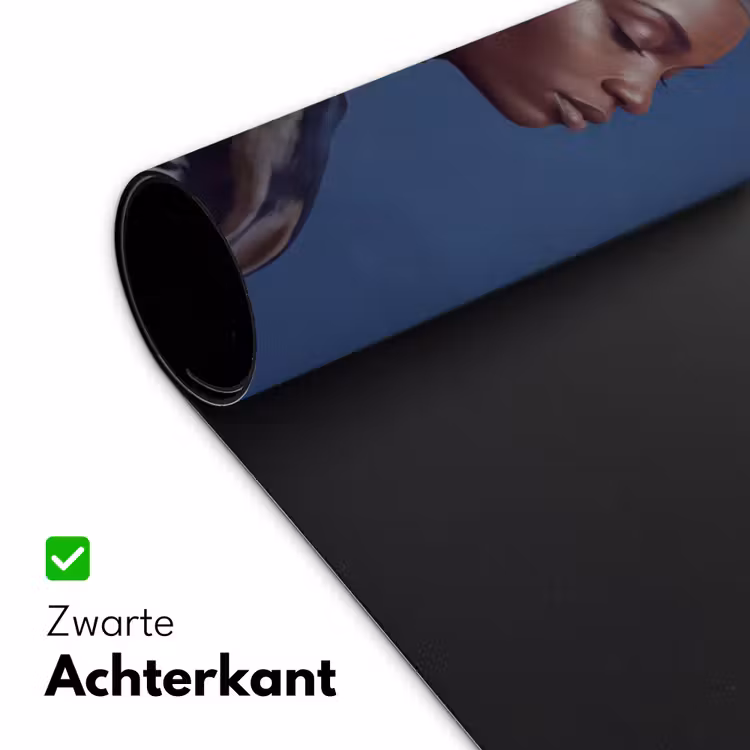 Vrouw - Goudvis - Hoofd - Abstract - Blauw Muismat XXL klein -sfeer2