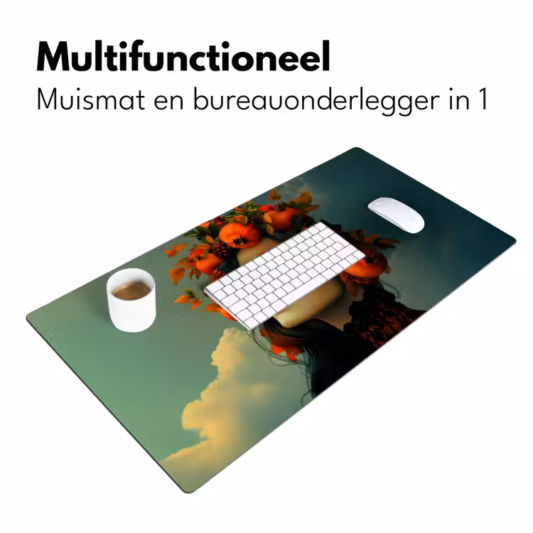 Vrouw - Granaatappel - Herfst - Zonnebril Muismat XXL klein -sfeer4