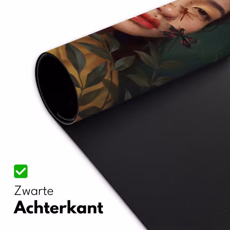 Vrouw - Insecten - Natuur - Portret - Groen Muismat XXL klein -sfeer2