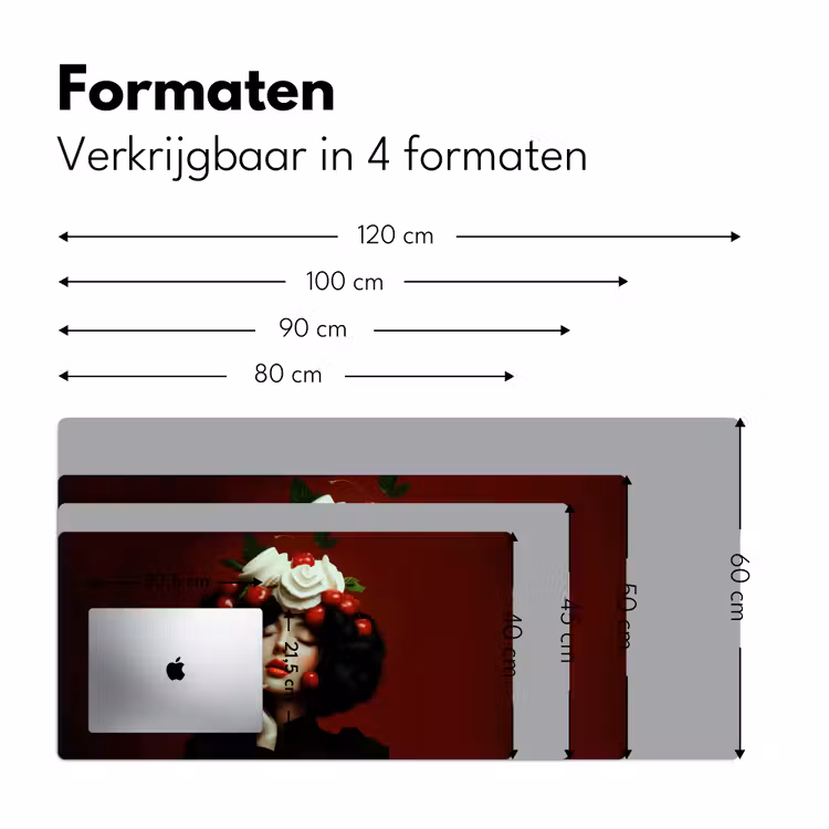 Vrouw - Kersen - Slagroom Muismat XXL klein -sfeer5