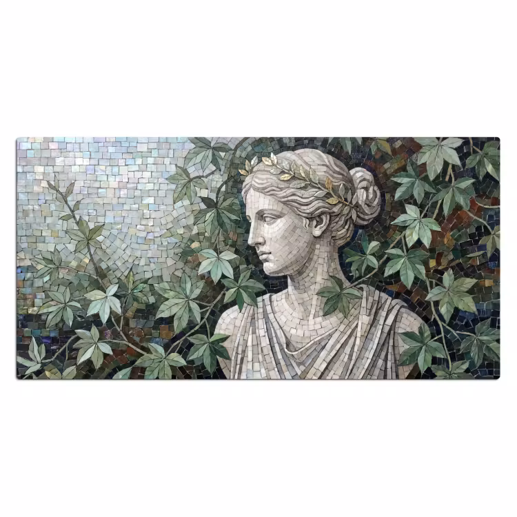 Vrouw - Klassiek - Mozaiëk - Natuur - Groen Muismat XXL klein -3d_leeg