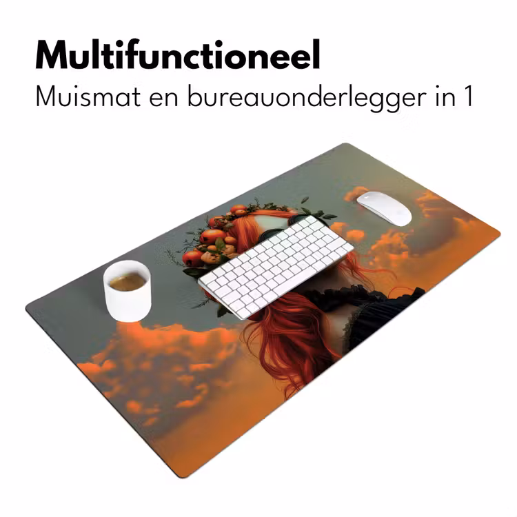 Vrouw - Kroon - Tomaat - Bascilicum - Zonnebril Muismat XXL klein -sfeer4