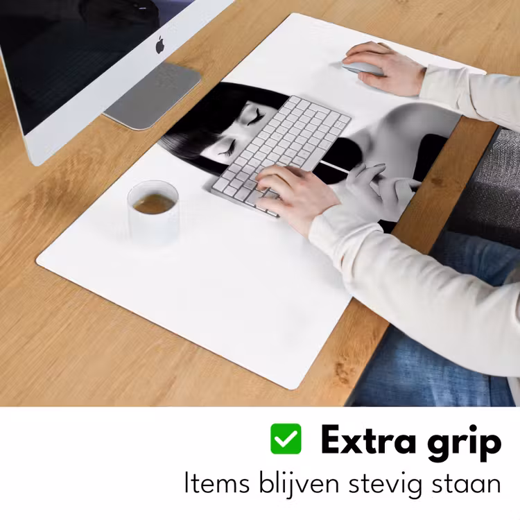 Vrouw - Lolly - Zwart - Wit Muismat XXL klein -sfeer3