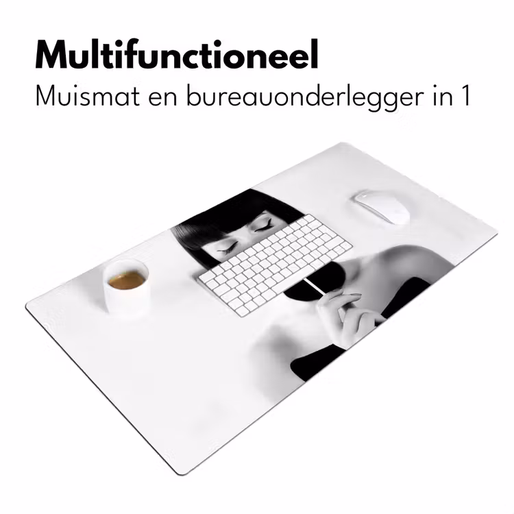 Vrouw - Lolly - Zwart - Wit Muismat XXL klein -sfeer4