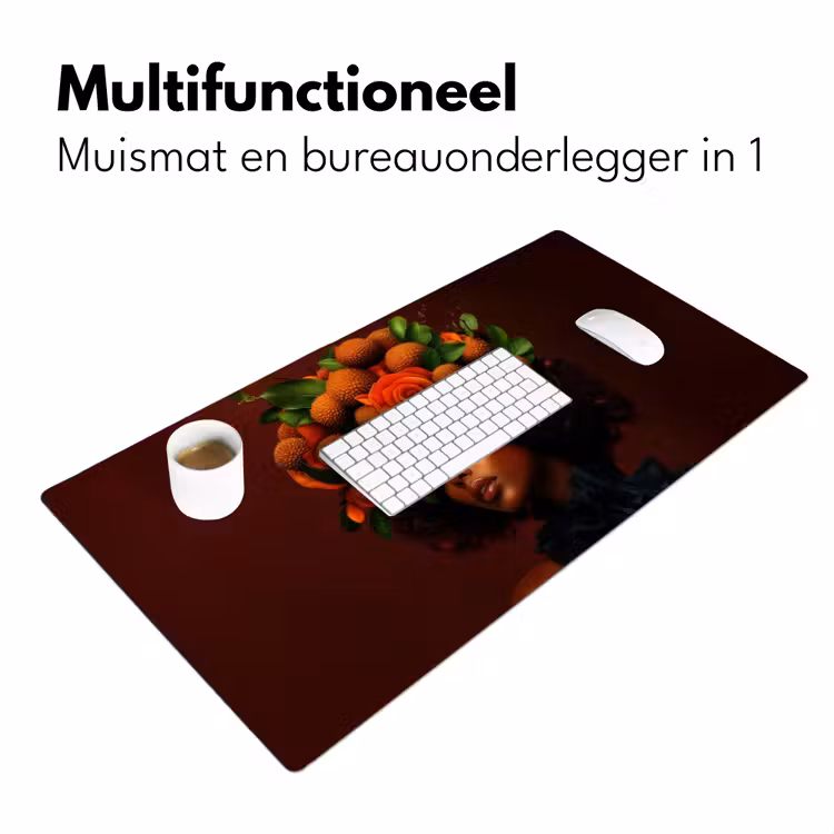 Vrouw - lychee - exotisch Muismat XXL klein -sfeer4