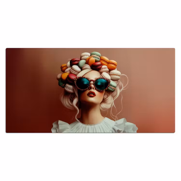Vrouw - Macarons - Bril Muismat XXL klein -3d_leeg