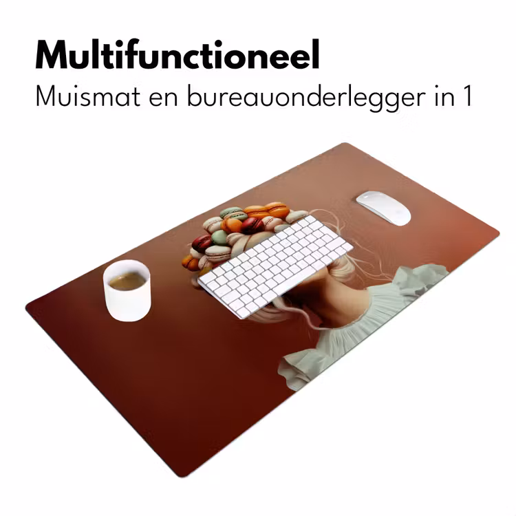 Vrouw - Macarons - Bril Muismat XXL klein -sfeer4