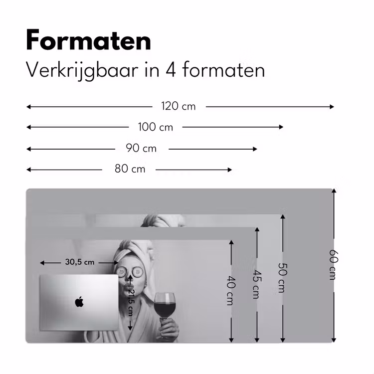Vrouw - Masker - Wijn - Sigaret Muismat XXL klein -sfeer5
