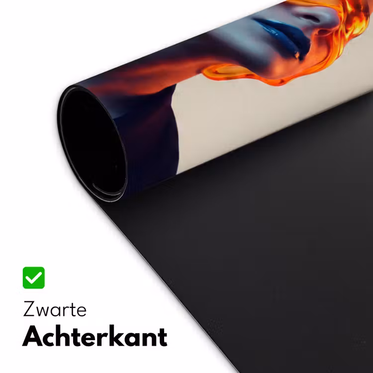 Vrouw - Oranje - Abstract - Modern - Kleurrijk Muismat XXL klein -sfeer2