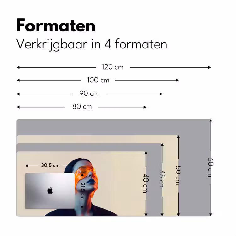 Vrouw - Oranje - Abstract - Modern - Kleurrijk Muismat XXL klein -sfeer5