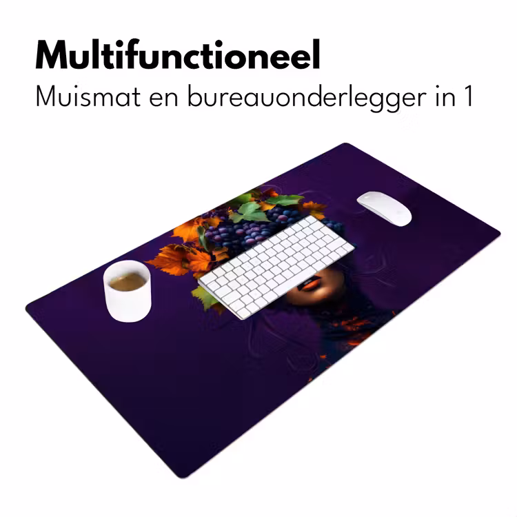 Vrouw - Paars - Druiven Muismat XXL klein -sfeer4