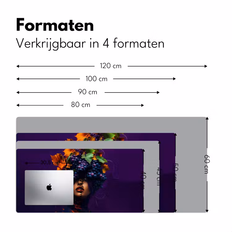 Vrouw - Paars - Druiven Muismat XXL klein -sfeer5