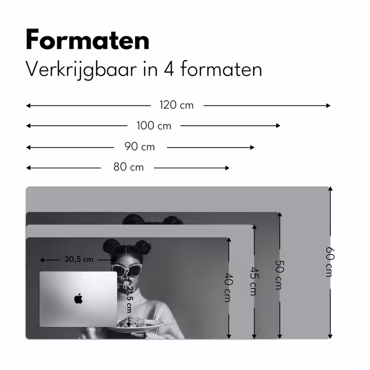 Vrouw - Pasta - Zonnebril Muismat XXL klein -sfeer5