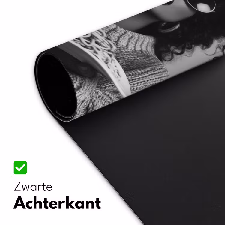 Vrouw - Pasta - Zwart - Wit Muismat XXL klein -sfeer2