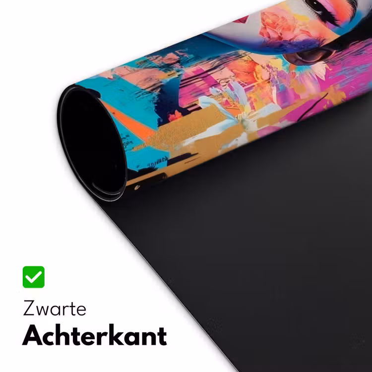Vrouw - Portret - Abstract - Paars Muismat XXL klein -sfeer2
