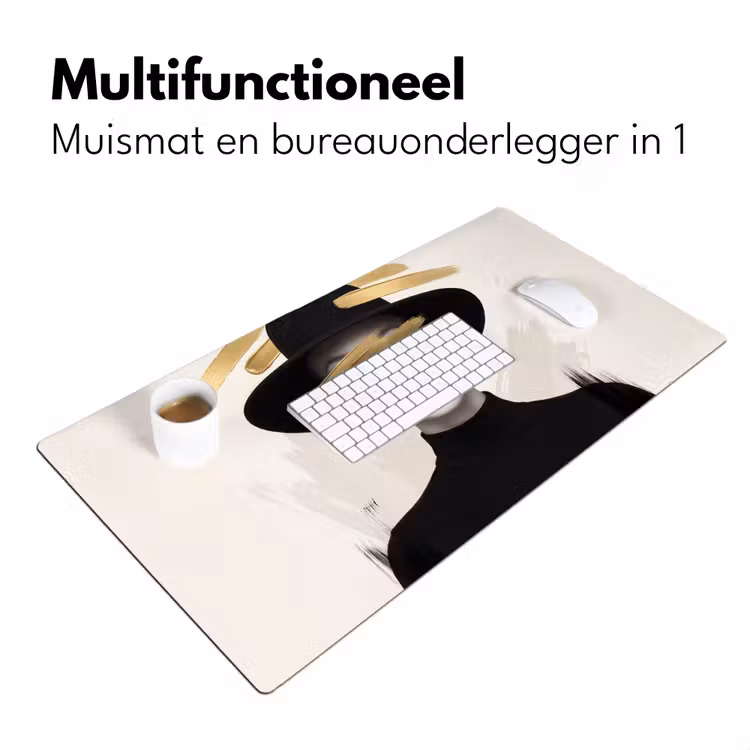 Vrouw - Portret - Modern - Goud - Kunst Muismat XXL klein -sfeer4