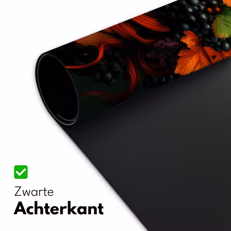 Vrouw - Rood - Groen - Druiven Muismat XXL klein -sfeer2