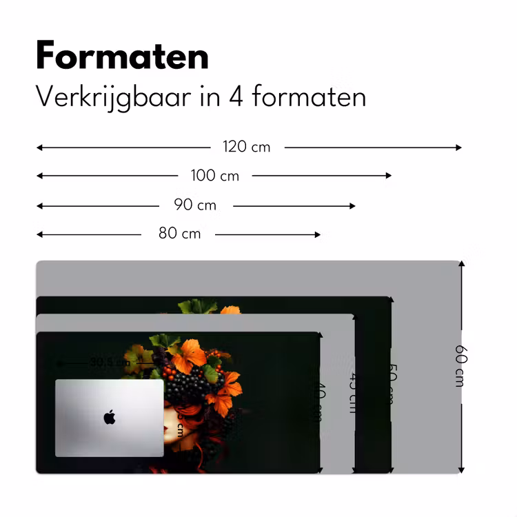 Vrouw - Rood - Groen - Druiven Muismat XXL klein -sfeer5