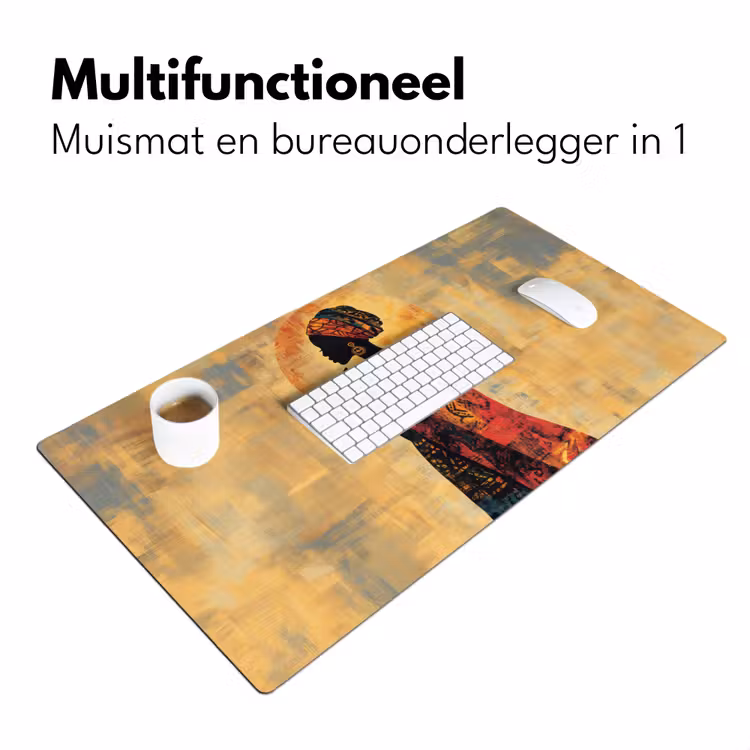 Vrouw - Silhouet - Patronen - Sierlijk Muismat XXL klein -sfeer4