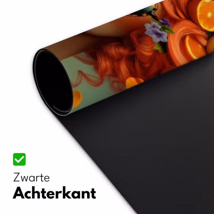 Vrouw - Sinaasappel - Bessen - Oranje Muismat XXL klein -sfeer2