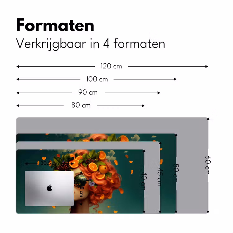 Vrouw - Sinaasappel - Bessen - Oranje Muismat XXL klein -sfeer5