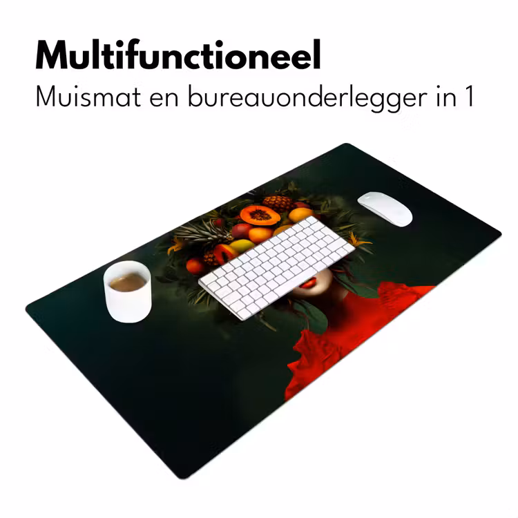 Vrouw - Vruchten - Papaja - Ananas Muismat XXL klein -sfeer4