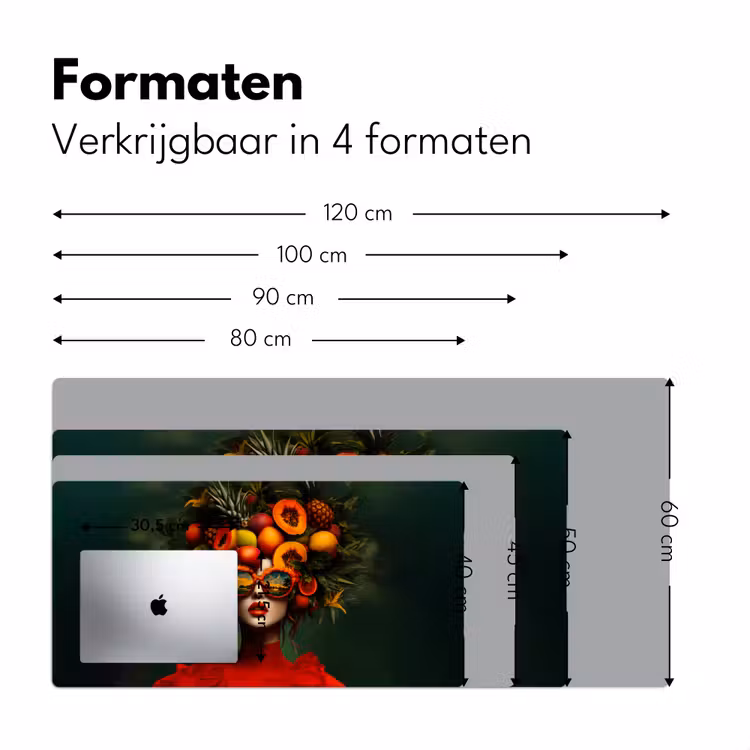 Vrouw - Vruchten - Papaja - Ananas Muismat XXL klein -sfeer5