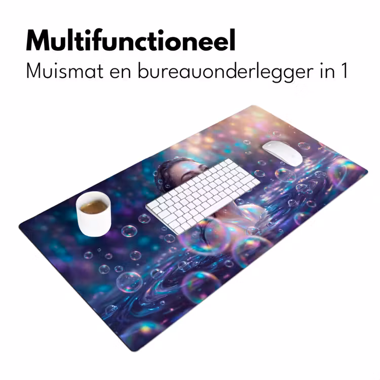 Vrouw - Water - Portret - Kleurrijk - Modern Muismat XXL klein -sfeer4