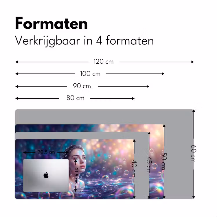 Vrouw - Water - Portret - Kleurrijk - Modern Muismat XXL klein -sfeer5