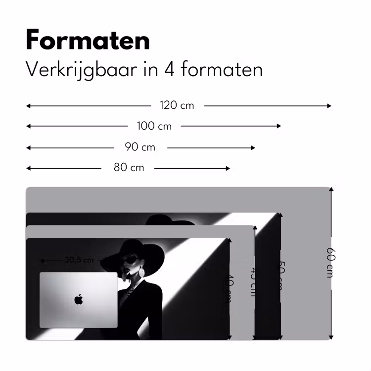 Vrouw - Wijn - Chic Muismat XXL klein -sfeer5